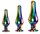 Набор из 3 радужных анальных пробок Rainbow Metal Plug Set - фото 432460