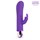 Фиолетовый мини-вибратор с клиторальным зайчиком - 14 см. - фото 434254