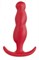 Красная анальная пробка с волнообразным рельефом - 13 см. - фото 434323