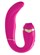 Ярко-розовый вибромассажёр зоны G с вакуумным клиторальным стимулятором My G - 17,4 см. - фото 435609