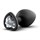 Черная анальная втулка с прозрачным кристаллом в виде сердечка Bling Plug Small - 7,6 см. - фото 436157