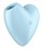 Голубой вибромассажер Cutie Heart с вакуум-волновой стимуляцией - фото 436673