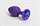 Фиолетовая анальная пробка с синим кристаллом - 7 см. - фото 437218