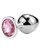 Серебристая анальная пробка iWonder c розовым кристаллом - 7,2 см. - фото 440047