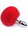 Серебристая анальная пробка iWonder c красным пушистым хвостиком - 7,2 см. - фото 440050