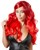 Ярко-красный парик с волнистыми волосами - фото 442030