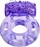 Фиолетовое эрекционное кольцо с вибрацией Ring Elastic Heart - фото 443715