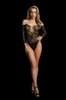 Боди Wonder Rhinestone Bodysuit (черный) со стразами