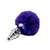 Анальная пробка Metal Anal Fluffly Twist Plug S Dark Purple
